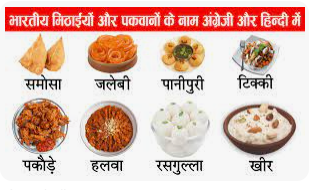 Indian Food Glossary (Hindi to English)